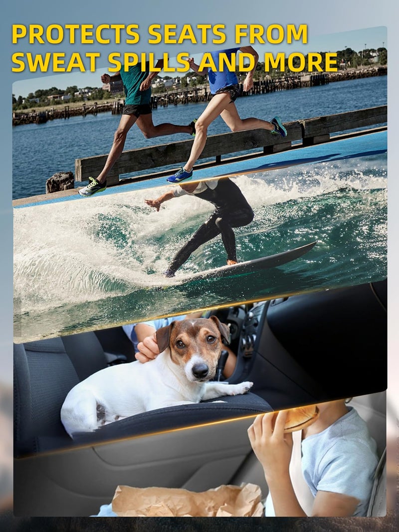 ZIMABLUE 2PCS Terry Cloth seat Cover Universal Waterproof Car Sport Towel Seat Cushion Non-Slip Sweat-Absorbent Towel Cloth Suitable for All Seasons Waterproof Beach Seat Cover Washable - Image 3