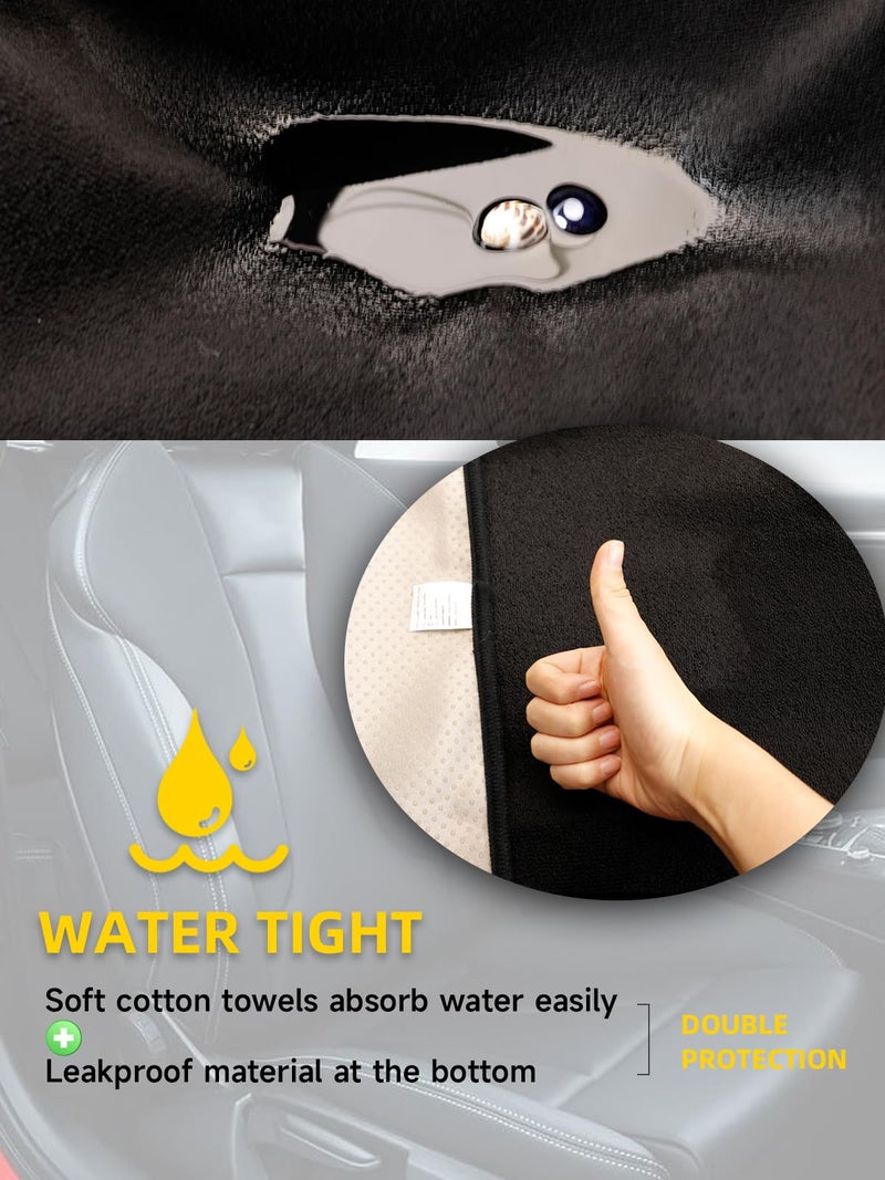 ZIMABLUE 2PCS Terry Cloth seat Cover Universal Waterproof Car Sport Towel Seat Cushion Non-Slip Sweat-Absorbent Towel Cloth Suitable for All Seasons Waterproof Beach Seat Cover Washable - Image 4