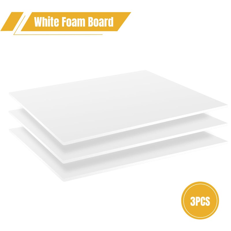 AIKUPNEY 3 Pack White Foam Board 24"x36", 0.23" Thick Foam Core Board for Projects, White Poster Board for Painting, Displaying, and Craft Projects - Image 2