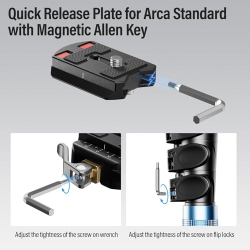 SIRUI 55mm Quick Release Plate and Clamp Base Kit, Camera Mount Adapter with 1/4" and 3/8" Thread, Quick-Release Attach Mount Plate for Tripod Monopod DSLR Stabilizer, QC-55 - Image 3