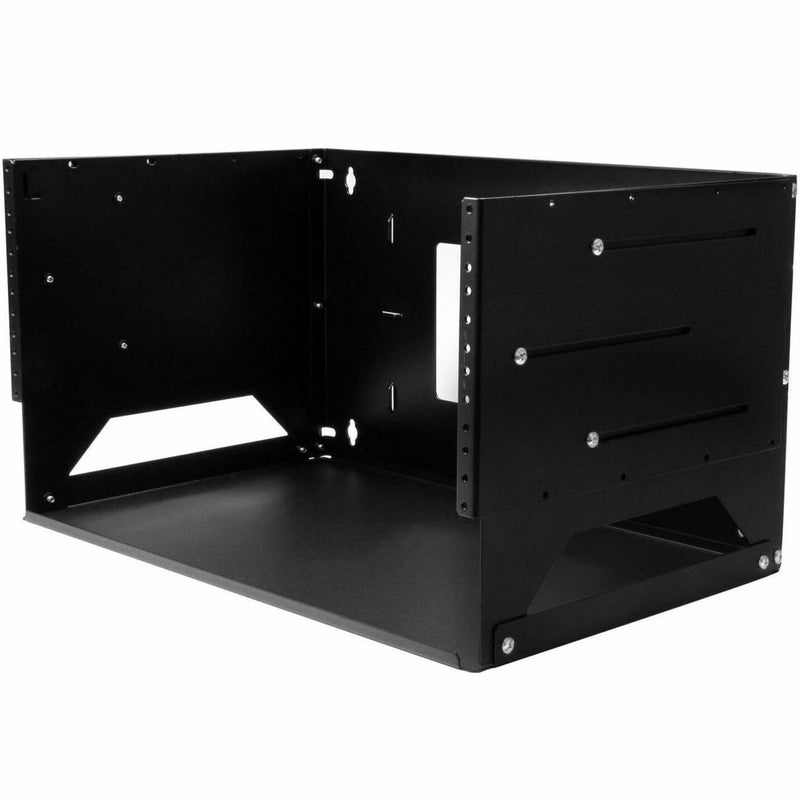 StarTech.com 2-Post 4U Open Frame Wall Mount Network Rack with Built-in Shelf, Wall Mount Data Rack with Adjustable Depth for AV / Computer / IT Equipment, TAA Compliant Server Rack (WALLSHELF4U) - Image 1