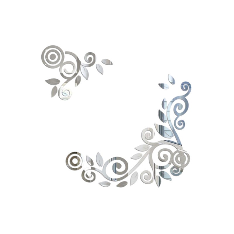 Wall Sticker Vine-shaped Mirror Like Decals for Home Decoration(Black) - Image 1