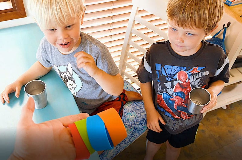 CHILLOUT LIFE Stainless Steel Cups for Kids and Toddlers 8 oz. with Silicone Sleeves - Small Metal Cups for Home & Outdoor Activities, BPA Free Healthy Unbreakable Premium Metal Drinking Glasses (4-Pack) - Image 5