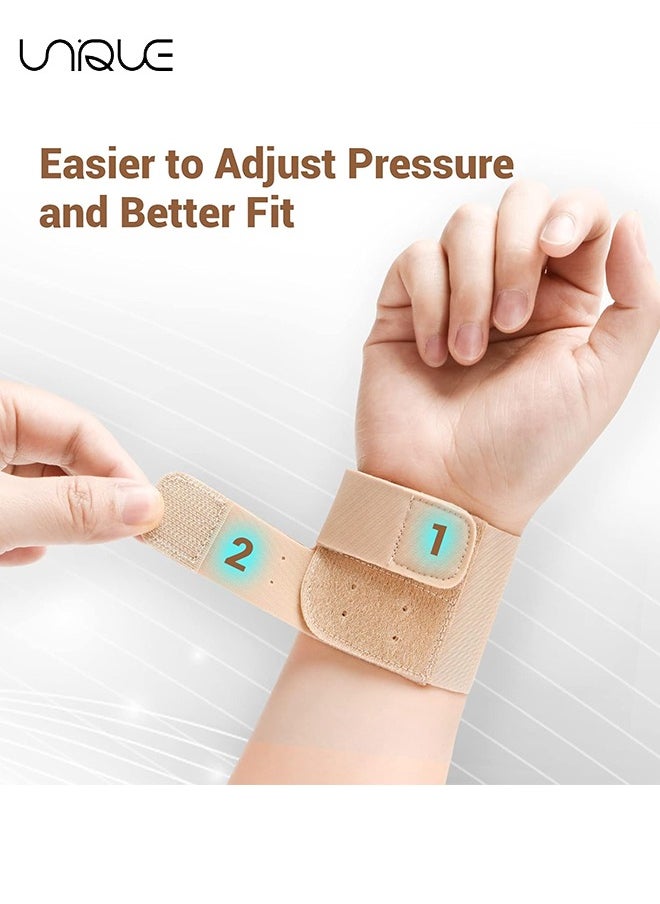 Unique - 2 Pack Wrist Brace for Carpal Tunnel, Ultra Slim Wrist Compression Strap Wrist Support for Pain Relief, Comfortable and Adjustable Wrist Brace for Daily Wear - Image 1