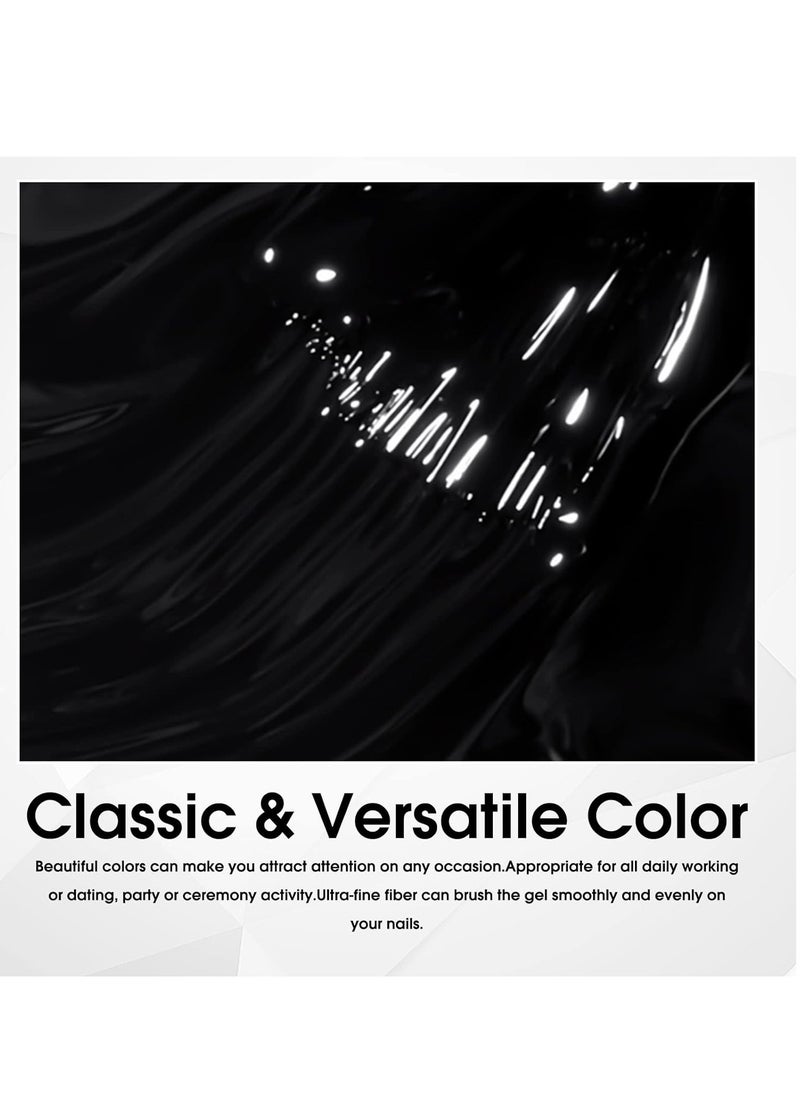 Venalisa - VENALISA Gel Nail Polish, 12ml Black Color Soak Off UV LED Nail Gel Polish Nail Art Starter Manicure Salon DIY at Home, 0.43 OZ - Image 1