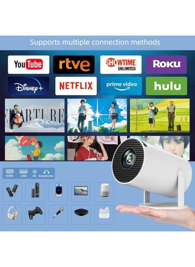 Portable mini gaming video projector, over 30,000 pre-loaded games, Android TV 11.0 smart projector, 360 ANSI, Wi-Fi and Bluetooth, 1080P HD, ideal for home theater and gaming. - Image 4