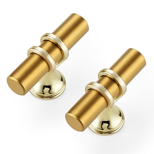 Ravinte Decor 25 Pack Brushed Brass Cabinet Knobs Gold Kitchen Cabinet Knobs Cabinet Pulls for Kitchen Cabinet Drawer Stainless Steel Dresser Knobs for Cabinet Hardware 2in Length Single Hole - Image 1