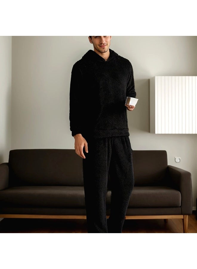 Men's two-piece faux fur pajama set - Image 4