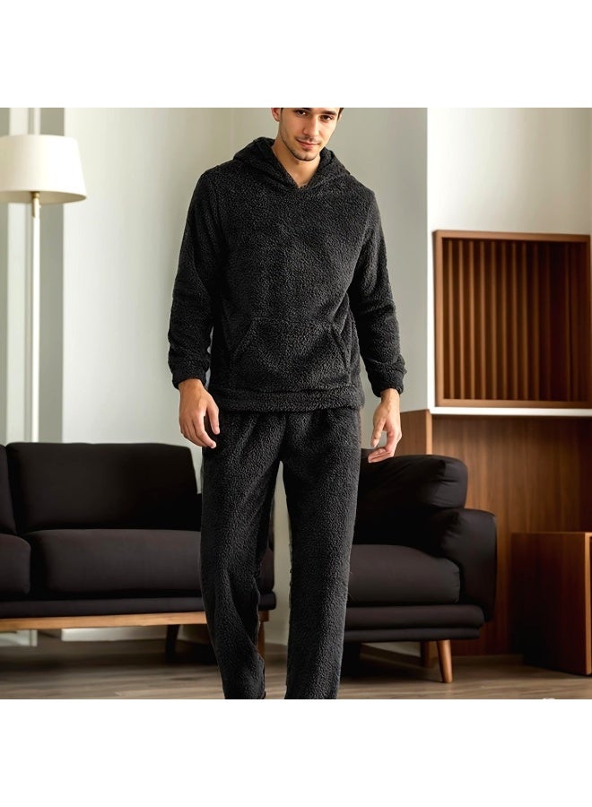 Men's two-piece faux fur pajama set - Image 3