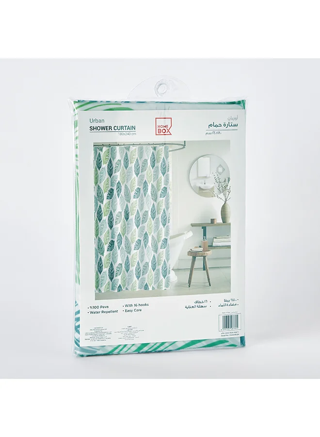 Home Box Urban Peva Shower Curtain with 16 Hooks 240 x 180 cm