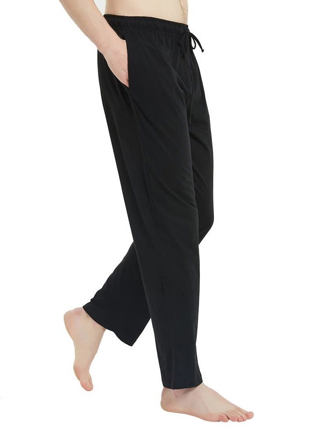 U2SKIIN Mens Pajama Pants Soft, Lightweight Lounge Pant with Pockets Sleep Pj Bottoms for Men, Black, XL - Image 4