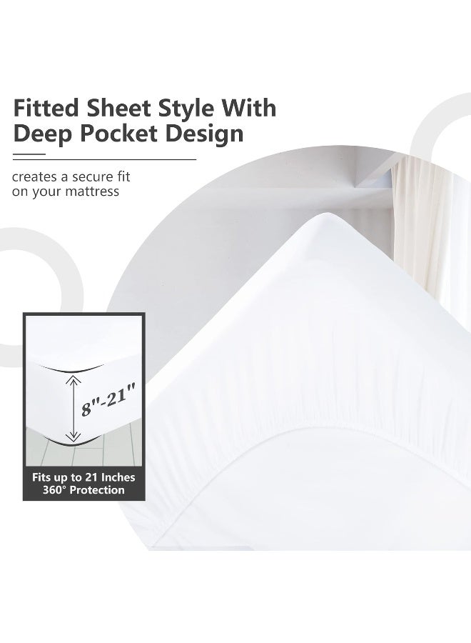 Ruili Waterproof Breathable Mattress Protector Full Noiseless Premium Smooth Mattress Cover Deep Pocket Fit Up to 18 Inches Soft Washable Bed Cover - Image 2