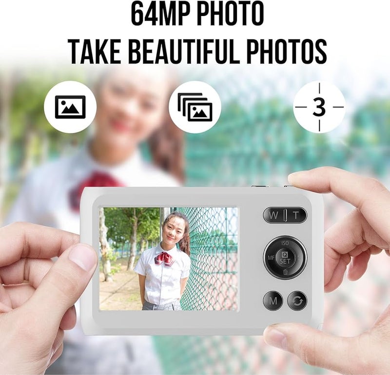 4K 64MP Digital Camera with 16X Zoom Anti Shake Autofocus Large LCD Display for Kids Boys Girls - Image 5