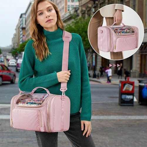 Rexmica Marker Organizer Bag for 180-300 Markers, Large Marker Storage Case with Detachable Divider for Adults, Markers Travel Holder Case Bag for Various Markers or Other Art Craft Supply, Pink - Image 5