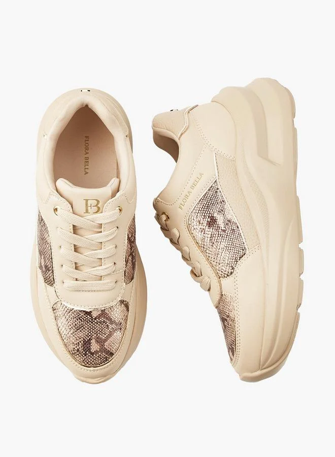 فلورا بيلا من شو إكسبرس Textured Lace-Up Sneakers