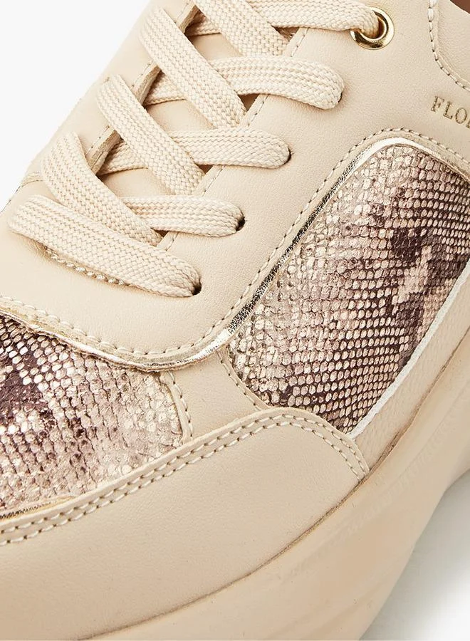 فلورا بيلا من شو إكسبرس Textured Lace-Up Sneakers