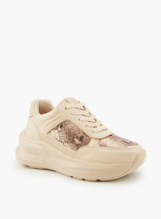 فلورا بيلا من شو إكسبرس Textured Lace-Up Sneakers
