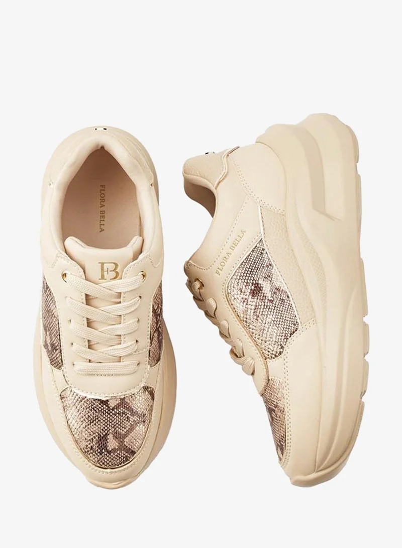 Flora Bella By Shoexpress Flora Bella Animal Textured Lace-Up Sneakers