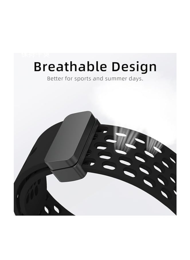 ten.tech - TenTech Breathable Silicone Sports Watch Band with Magnetic Clasp for Apple Watch Ultra/Ultra 2, Size 49mm 45mm 44mm 42, Soft Band for iWatch Series 9/8/7/6/5/4/3/2 /1/SE – black - Image 1