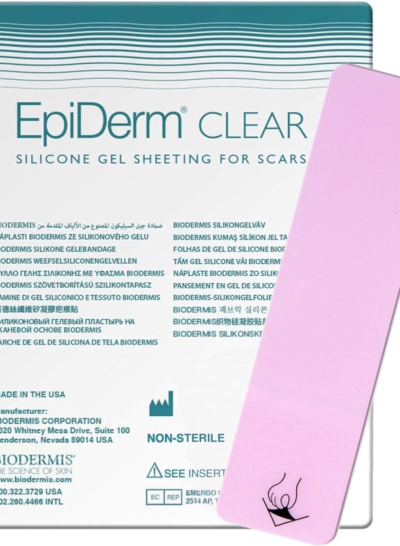 PROSIL Biodermis Epiderm (Clear) scar patch made of silicone 3.6x15cm self-adhesive on the whole body, for scar care after the operation and to remove old scars - Image 1
