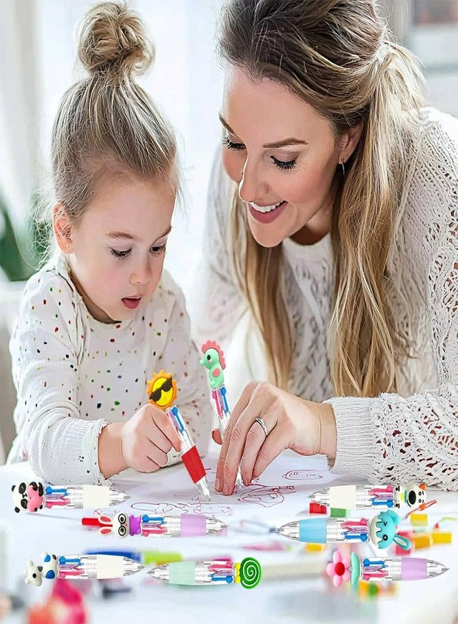 BAISDY 30Pcs Fun Pens Assorted Multicolor Pen in One Bulk, 4-in-1 Cute Pen Mini Kawaii Pens Ballpoint Pens for Student Teacher Class School Office - Image 4