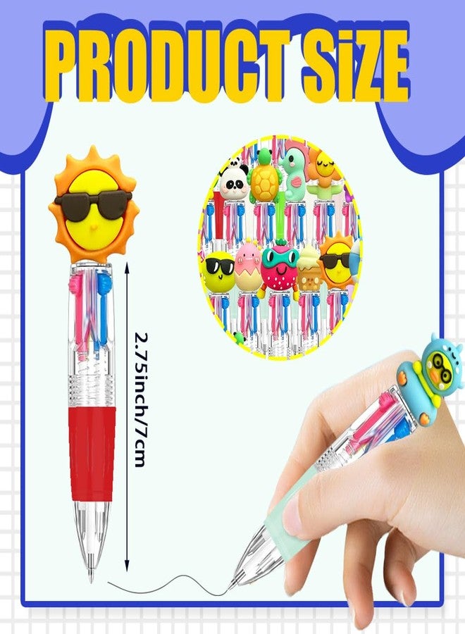 BAISDY 30Pcs Fun Pens Assorted Multicolor Pen in One Bulk, 4-in-1 Cute Pen Mini Kawaii Pens Ballpoint Pens for Student Teacher Class School Office - Image 2