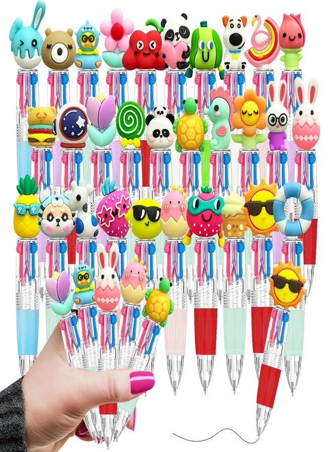 BAISDY 30Pcs Fun Pens Assorted Multicolor Pen in One Bulk, 4-in-1 Cute Pen Mini Kawaii Pens Ballpoint Pens for Student Teacher Class School Office - Image 1