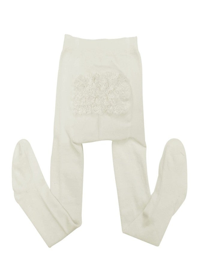 Bowbear 2-Pair Little Girl Ruffle Bottom Cotton Tights (Pink & Ivory), 6-12 Months - Image 5