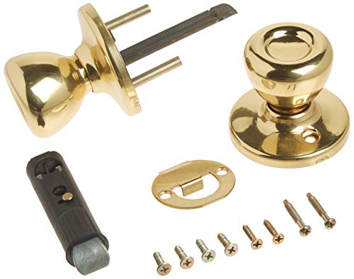 Kwikset Mobile Home Interior Passage Door Knob, Handle For Closet and Hallway Doors, Non-Locking Doorknob in Polished Brass - Image 2