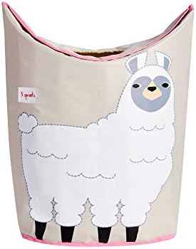 3 Sprouts Baby Laundry Hamper Storage Basket Organizer Bin For Nursery Clothes, Llama - Image 1