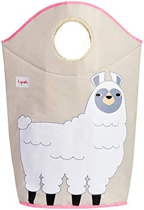 3 Sprouts Baby Laundry Hamper Storage Basket Organizer Bin For Nursery Clothes, Llama - Image 2