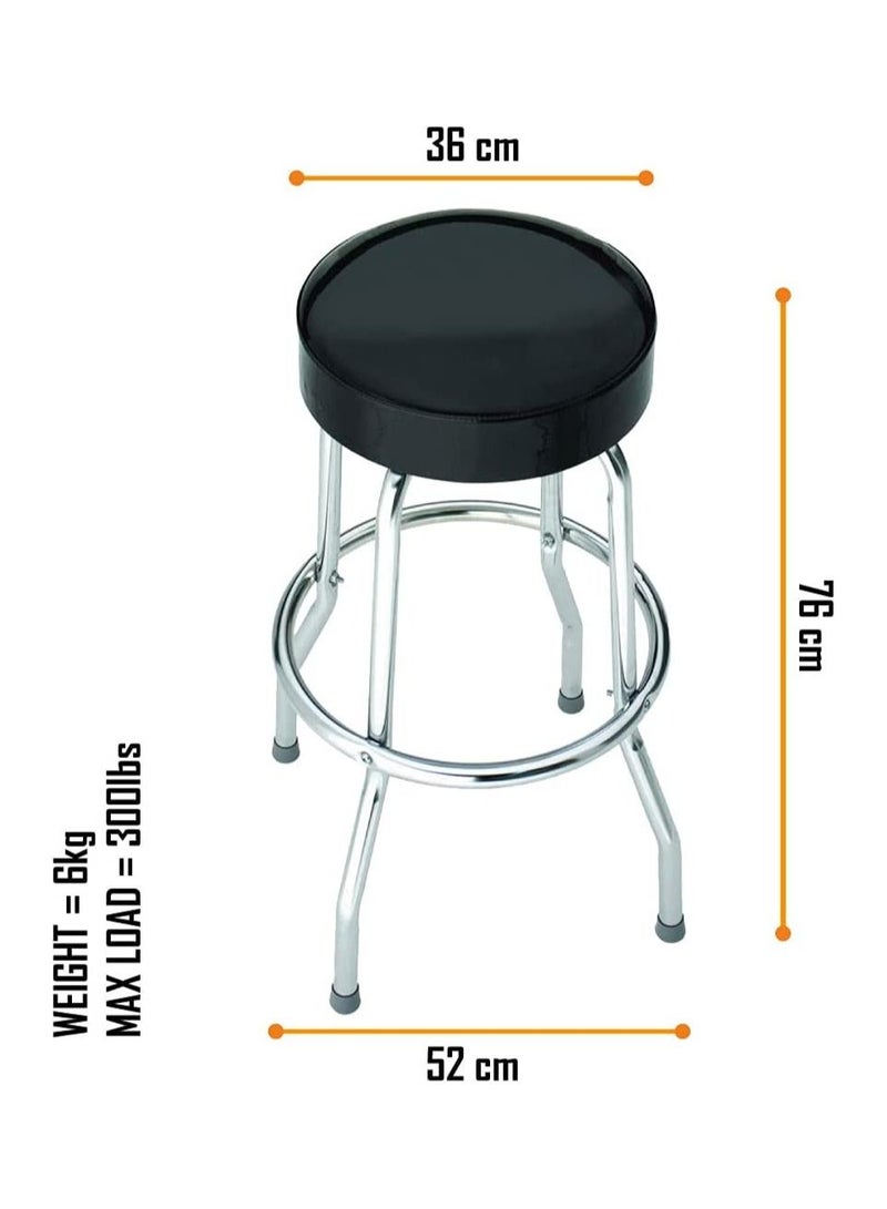 ROCKSAX Ac Dc Logo Bar Stool with Padded Swivel Seat, Chrome Legs and Footrest 76cm High x 52cm Diameter Officially Licensed Merchandise  - Image 3