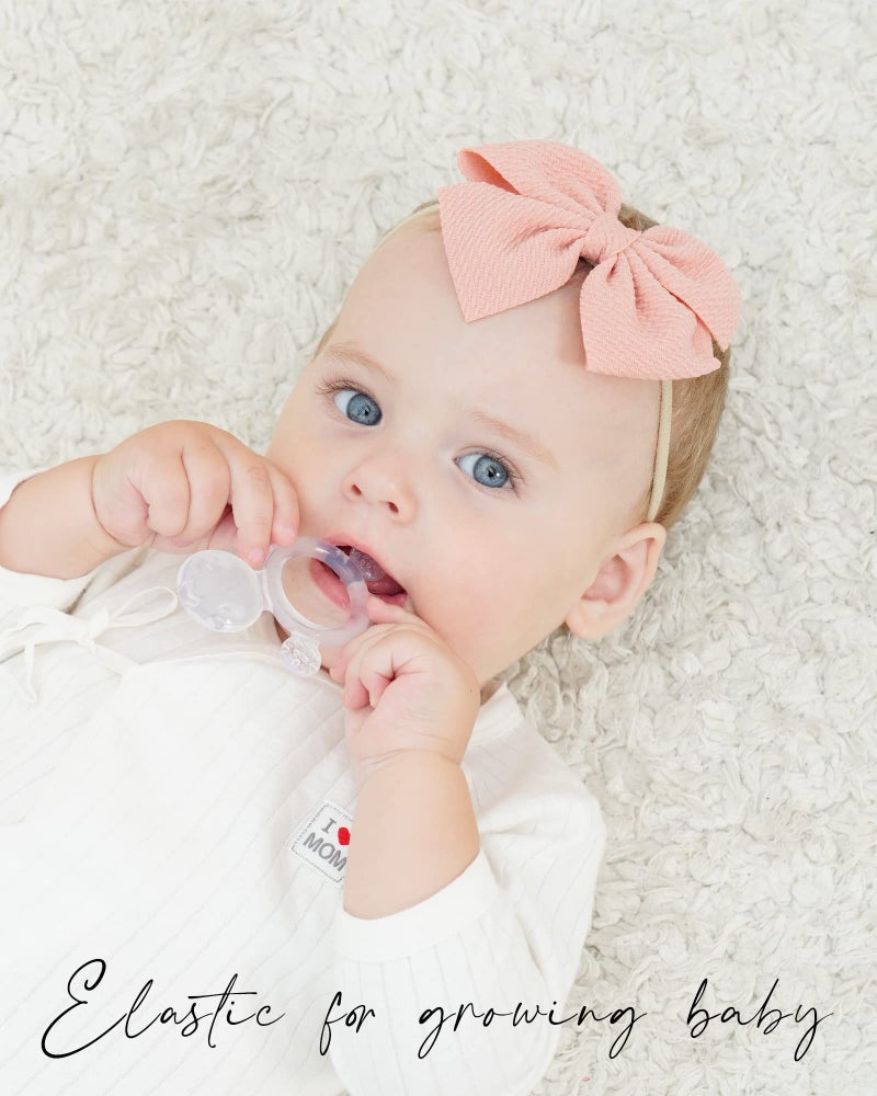 jollybows 40pcs Baby Girls Hair Bows Headband Nylon Hair Band Elastic Hair Accessories for Kids Infants Toddlers - Image 2