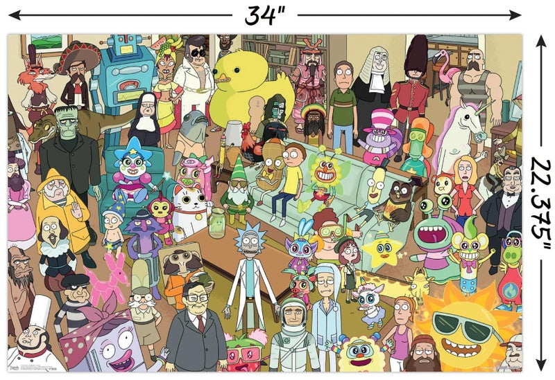 Trends International Rick And Morty - Group Wall Poster, 22.375" x 34", Unframed Version - Image 3