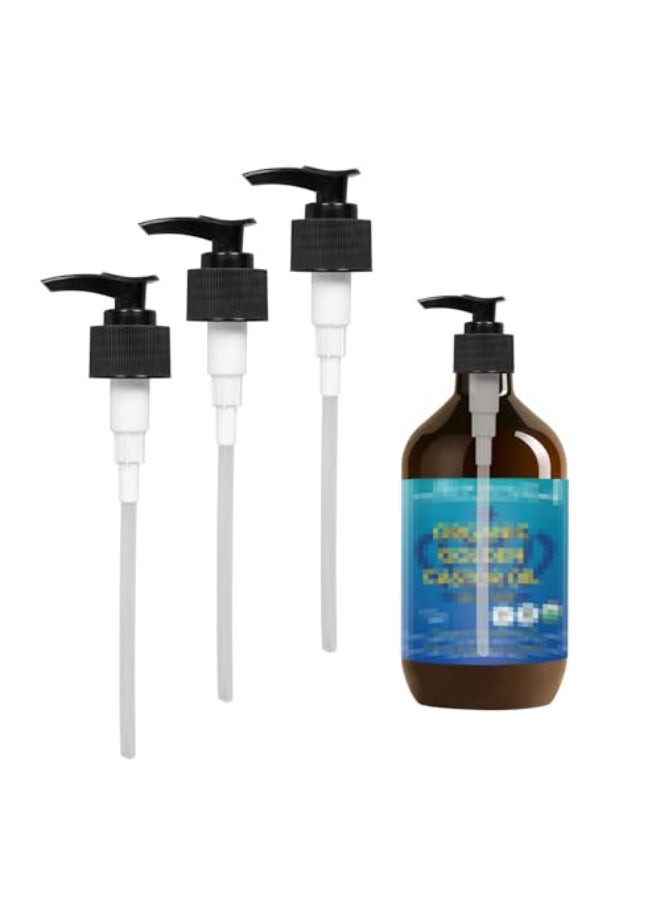 Elvxhke Dispenser Pump Compatible with Queen of The Thrones Castor Oil Heritage Store and RejuveNaturals Castor OilMess Free3 Pack Pump for 16oz Castor Oil BottleOil not Included - Image 1