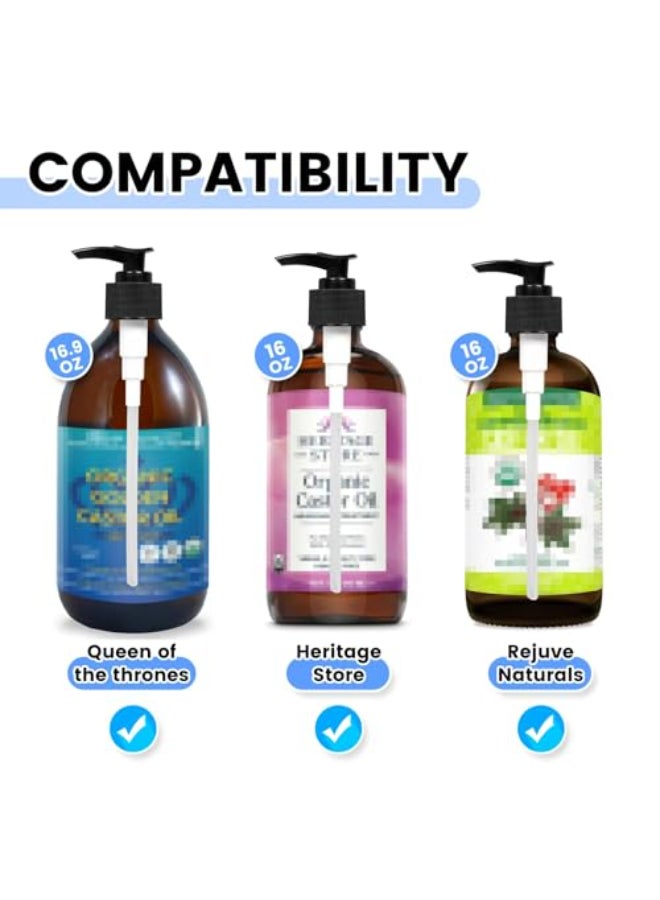 Elvxhke Dispenser Pump Compatible with Queen of The Thrones Castor Oil Heritage Store and RejuveNaturals Castor OilMess Free3 Pack Pump for 16oz Castor Oil BottleOil not Included - Image 3