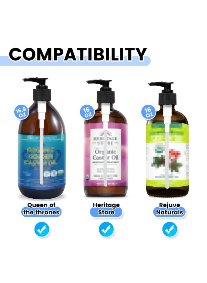 Elvxhke Dispenser Pump Compatible with Queen of The Thrones Castor Oil Heritage Store and RejuveNaturals Castor OilMess Free3 Pack Pump for 16oz Castor Oil BottleOil not Included - Image 4