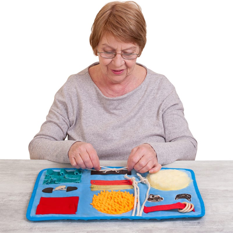 ODOXIA Fidget Blanket for Dementia  Alzheimers  Calming Sensory Blanket  Helps with Autism  Anxiety