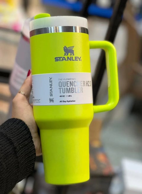 كوب كوينشر H2.0 فلوستات معزول بتفريغ الهواء من الستانلس ستيل مع غطاء وماصة للمياه او الشاي المثلج والقهوة والسموذي والمزيد 1.18 لتر اصفر ستانلي