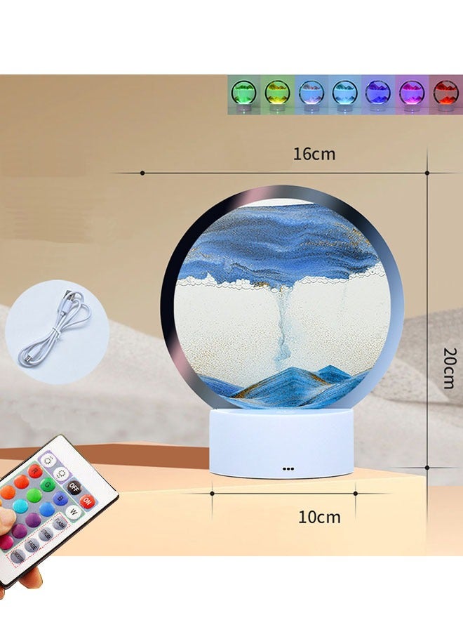 Creative Sleep Lamp Atmosphere Lamp Quicksand Painting 3D Stereo Night Light Desktop Ornaments Dynamic Hourglass Lamp Quicksand Table Lamp