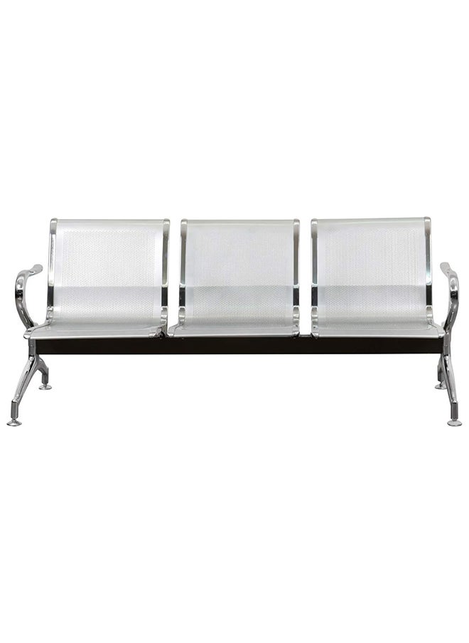 MAF furniture كرسي زائر معدني بثلاثة مقاعد من Galaxy Design، فضي Gdf-913 