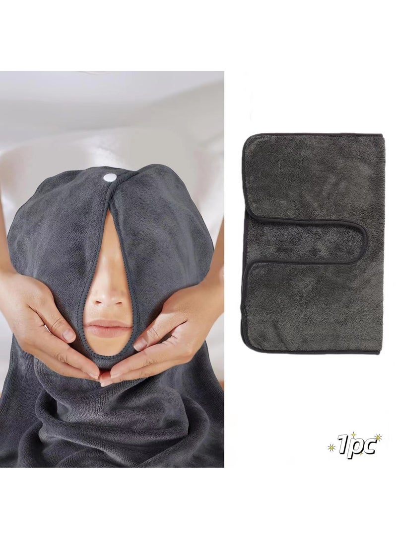Generic - 1pc Facial Towels Split Design Soft Esthetician Towels Removing Spa Microfiber Face Cloth for Home Salon Facial Steam Massage and Cleansing(Gray) - Image 1
