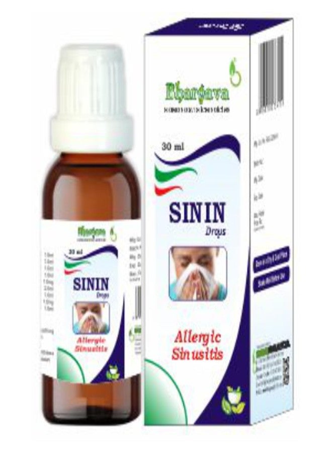 Doctor Bhargava Sinin Drop 30ml Sinusitis Relieves Blocked Nose Reduces Congestion Headache Breathing Trouble Pain in Forehead