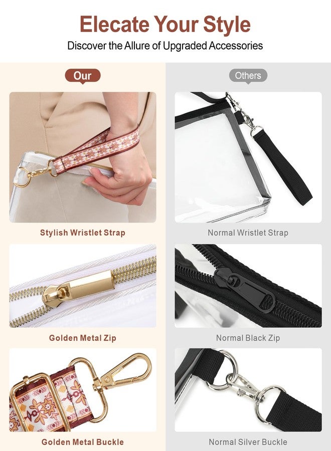 PACKISM Clear Bag for Stadium Events - Clear Purses for Women Stadium Crossbody, Concert Bag with Bohemian Chic Strap for Sports & Festival, White - Image 3