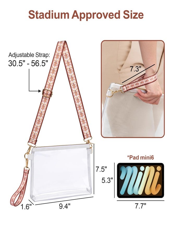 PACKISM Clear Bag for Stadium Events - Clear Purses for Women Stadium Crossbody, Concert Bag with Bohemian Chic Strap for Sports & Festival, White - Image 2