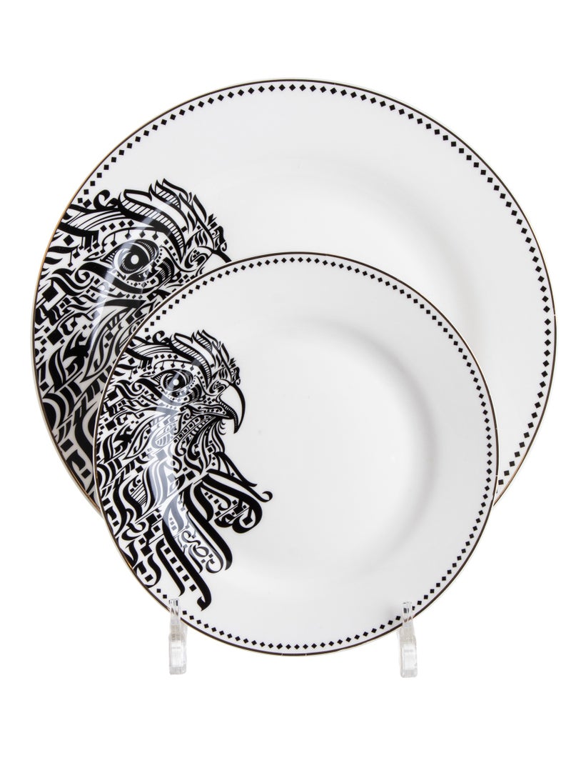 Hic 22 piece porcelain dinner set black and gold design  - Image 3