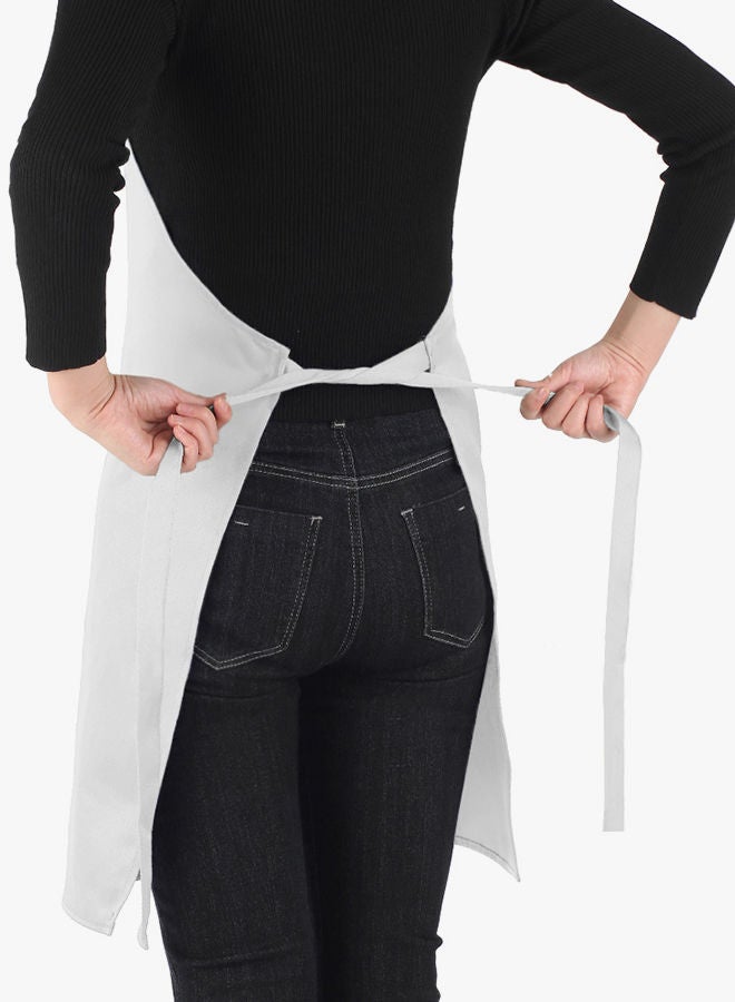 نيبمينينت مريلة مطبخ للكبار من إسونماس مصنوعة البوليستر ومزودة بحزام يعلق بالرقبة قابل للتعديل وجيبين يمكن ارتداؤها في المطعم وأثناء الشواء والطهي والخبز والتشجير للرجال والنساء--بيضاء أبيض 67جرام - Image 3