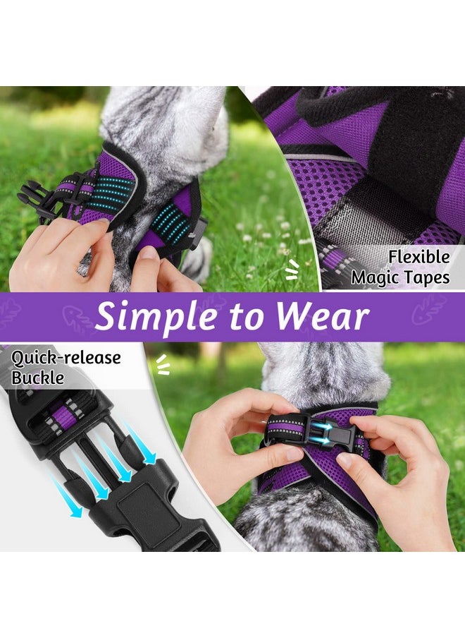 Rabbitgoo rabbitgoo Cat Harness and Leash Set for Walking Escape Proof, Adjustable Soft Kittens Vest with Reflective Strip for Cats, Comfortable Outdoor Vest, Purple, S  - Image 2