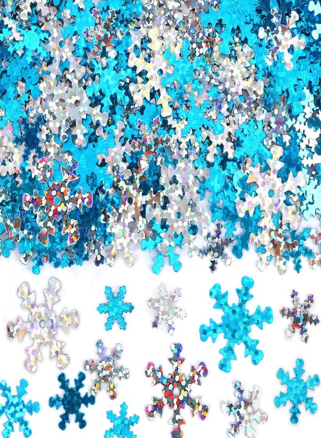MARFOREVER Snowflakes Confetti, Glittering Table Decoration Christmas Decoration Confetti White Blue Party Decorations Wedding Confetti New Year's Eve - Image 1