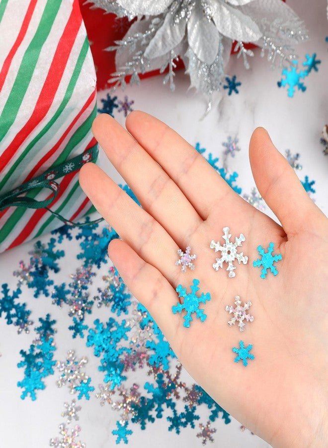 MARFOREVER Snowflakes Confetti, Glittering Table Decoration Christmas Decoration Confetti White Blue Party Decorations Wedding Confetti New Year's Eve - Image 4